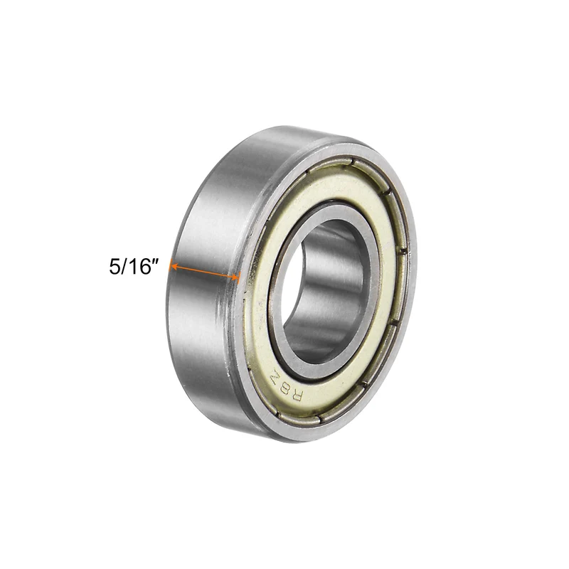 R8ZZ Deep Groove Ball Bearing 5pcs 1/2"x1 1/8"x5/16" P0 Double Steel Shielded