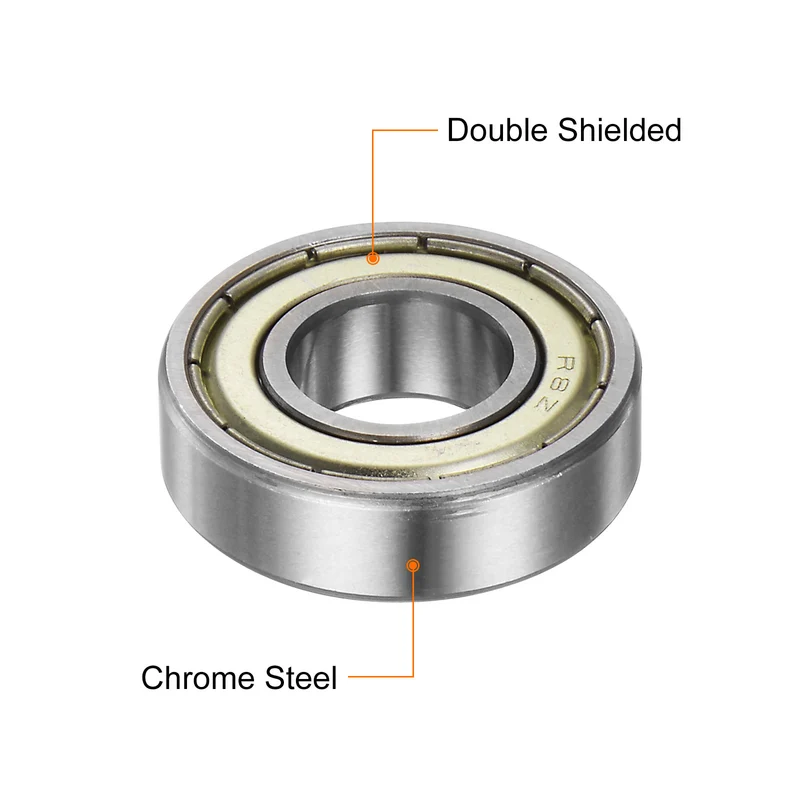 R8ZZ Deep Groove Ball Bearing 5pcs 1/2"x1 1/8"x5/16" P0 Double Steel Shielded