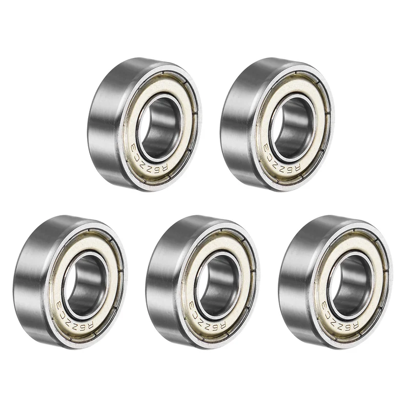 R6ZZ Deep Groove Ball Bearing 5pcs 3/8"x7/8"x9/32" Z2 Double Steel Shielded