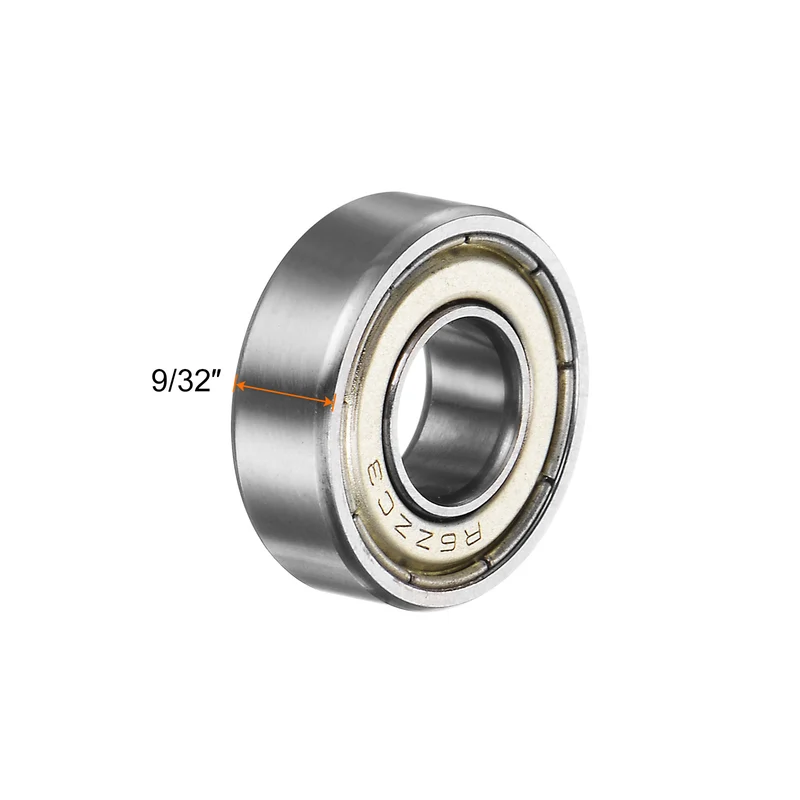 R6ZZ Deep Groove Ball Bearing 5pcs 3/8"x7/8"x9/32" Z2 Double Steel Shielded
