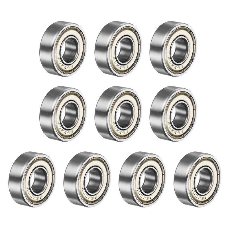 R6ZZ Deep Groove Ball Bearing 10pcs 3/8"x7/8"x9/32" Z2 Double Steel Shielded