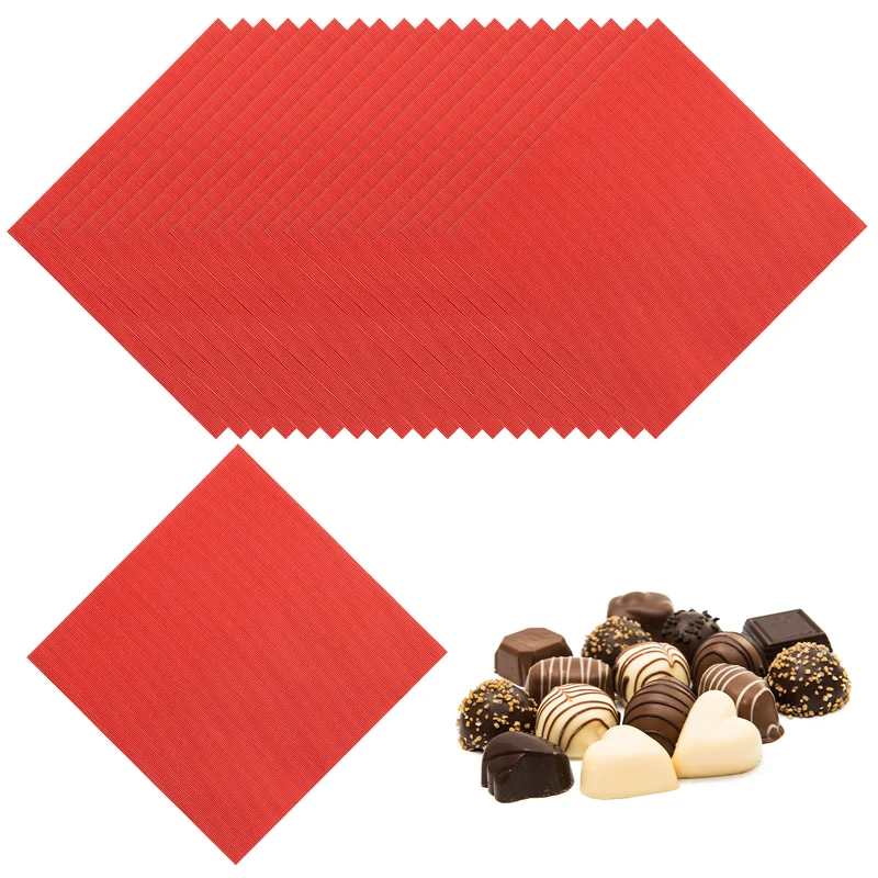 400 Pcs Candy Foil Wrappers, 3.1 x 3.1 Inch Chocolate Wrappers, Red