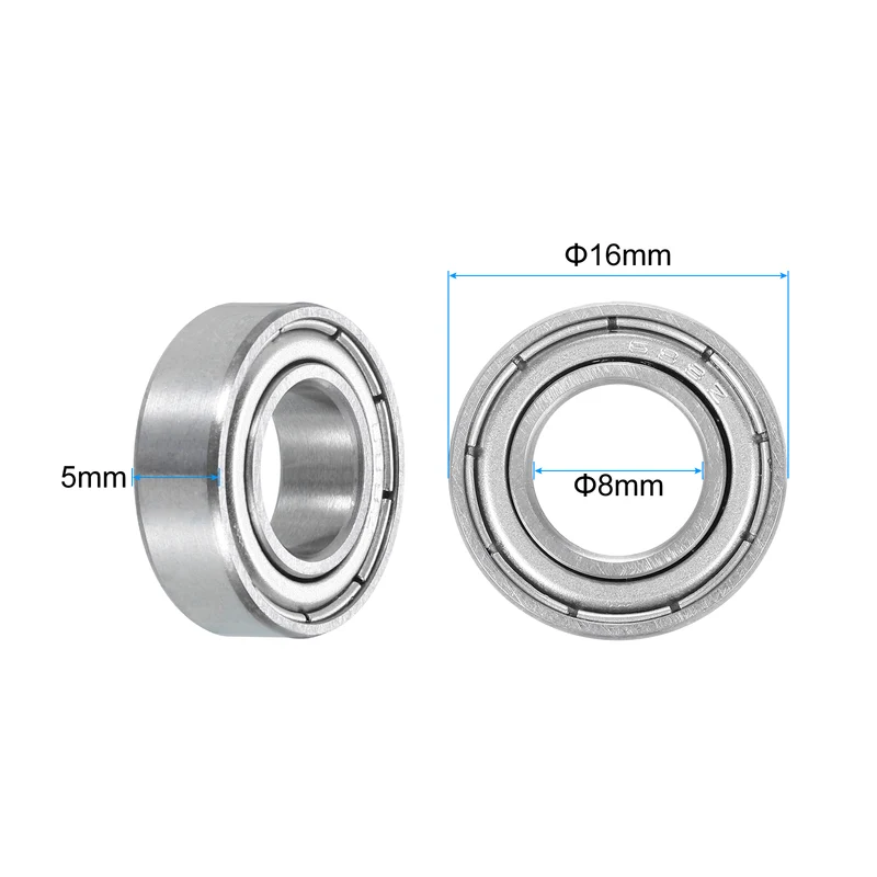 5pcs Miniature Ball Bearings 8x16x5mm Double Shielded Bearings