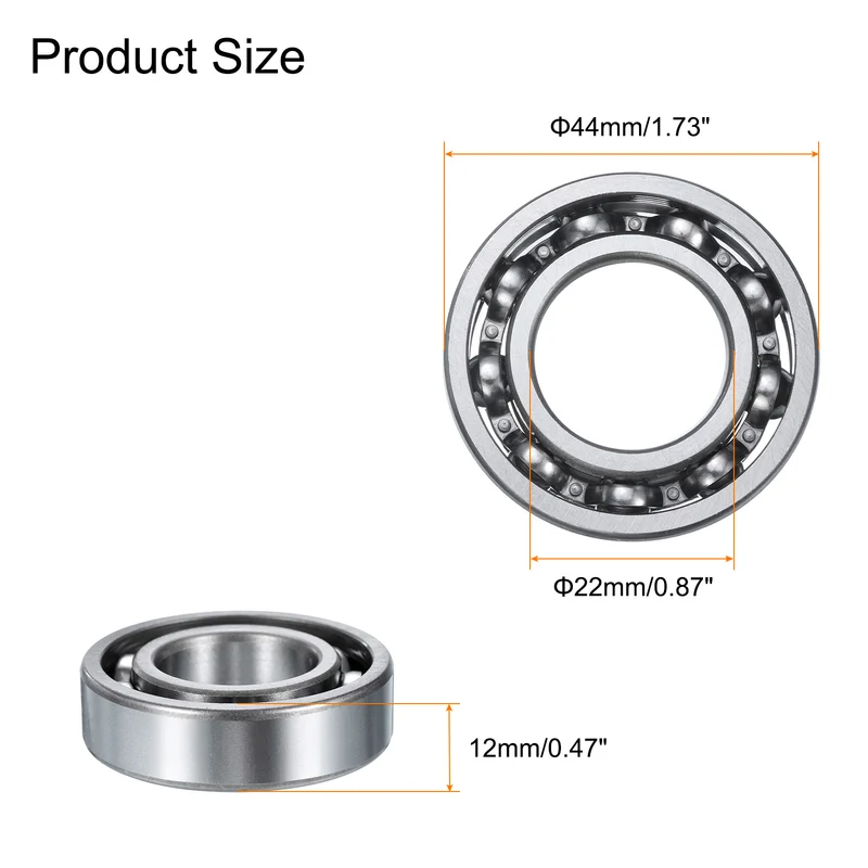 4 Pcs 60/22 Deep Groove Ball Bearing, 22x44x12 mm Double Sealed Bearing Z3