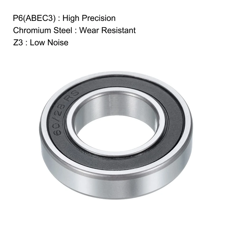 4 Pcs 60/52-2RS Deep Groove Ball Bearing, 52x52x12 mm Double Sealed Bearing Z3