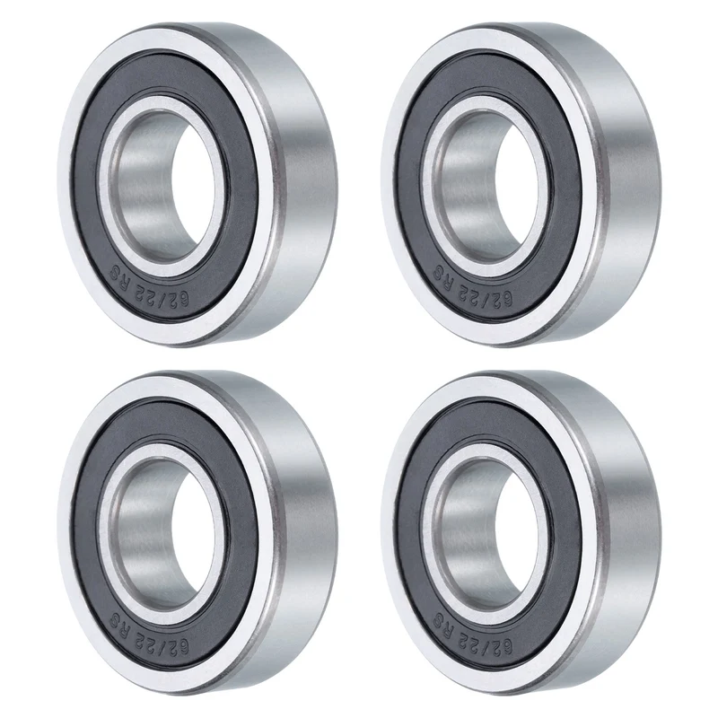 4 Pcs 62/22-2RS Deep Groove Ball Bearing, 22x50x14 mm Double Sealed Bearing Z3