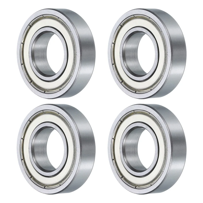 4 Pcs 16002-2Z Deep Groove Ball Bearing, 15mm x 32mm x 8mm High Carbon Chrome Steel Z3 Double Rubber Sealed Bearing (ABEC3)