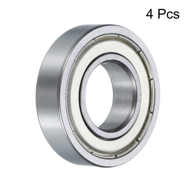 4 Pcs 16002-2Z Deep Groove Ball Bearing, 15mm x 32mm x 8mm High Carbon Chrome Steel Z3 Double Rubber Sealed Bearing (ABEC3)