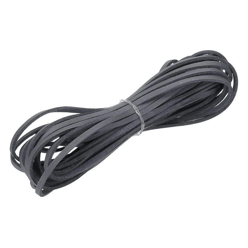 3 mm x 5.5 Yd Leather String Flat Leather Cord Dark Gray