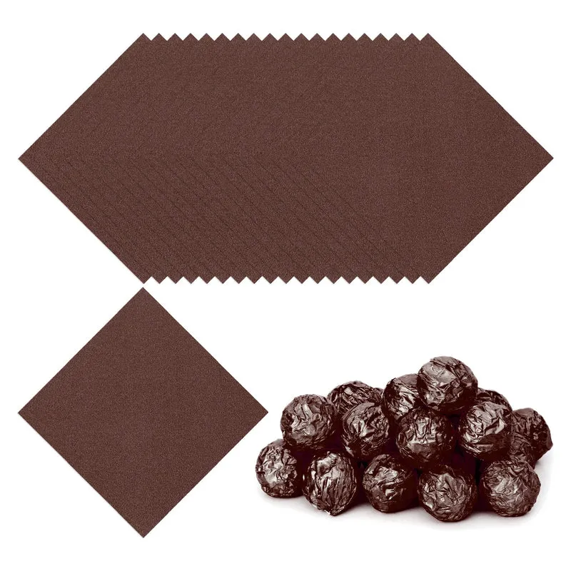 200 Pcs 4x4 Inch Foil Candy Wrappers Chocolate Wrapping Paper Dark Coffee