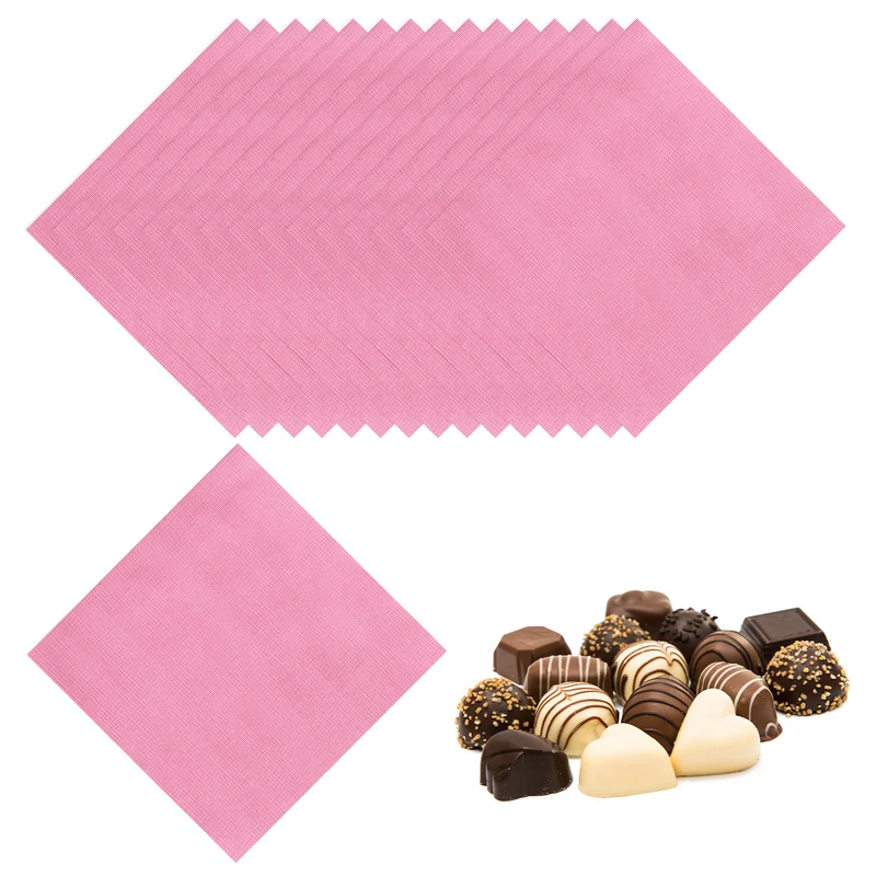 200 Pcs Candy Foil Wrappers, 3.1 x 3.1 Inch Chocolate Wrappers, Pink