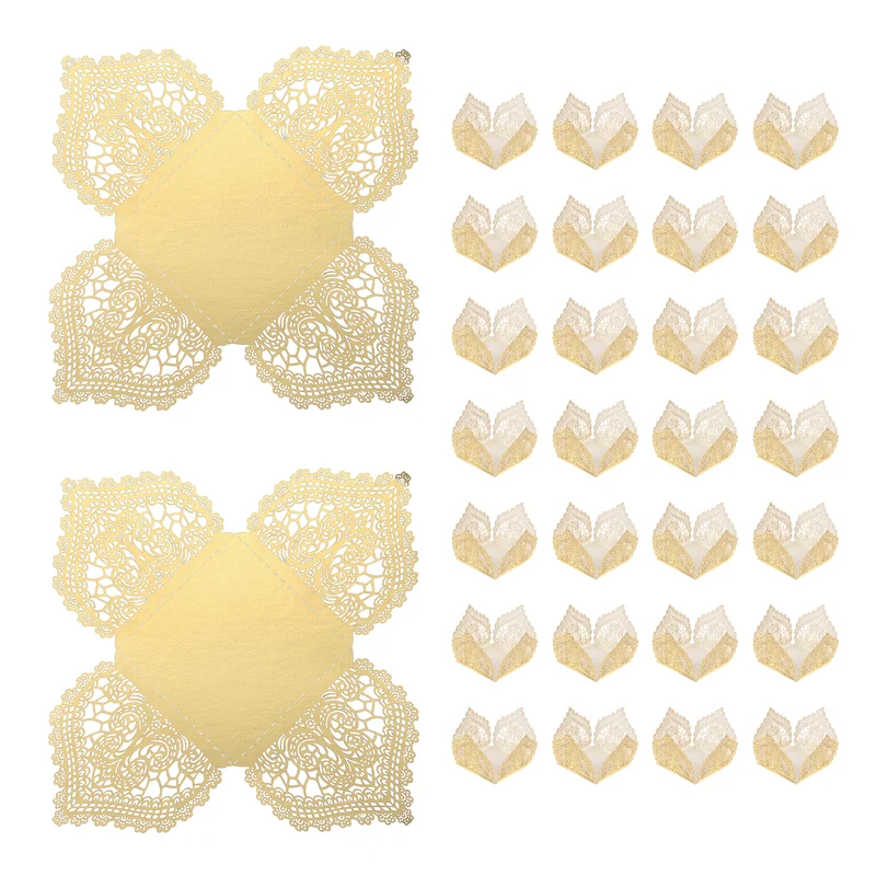 30PCS 4.1 Inch Truffle Wrappers for Wedding Birthday, Gold