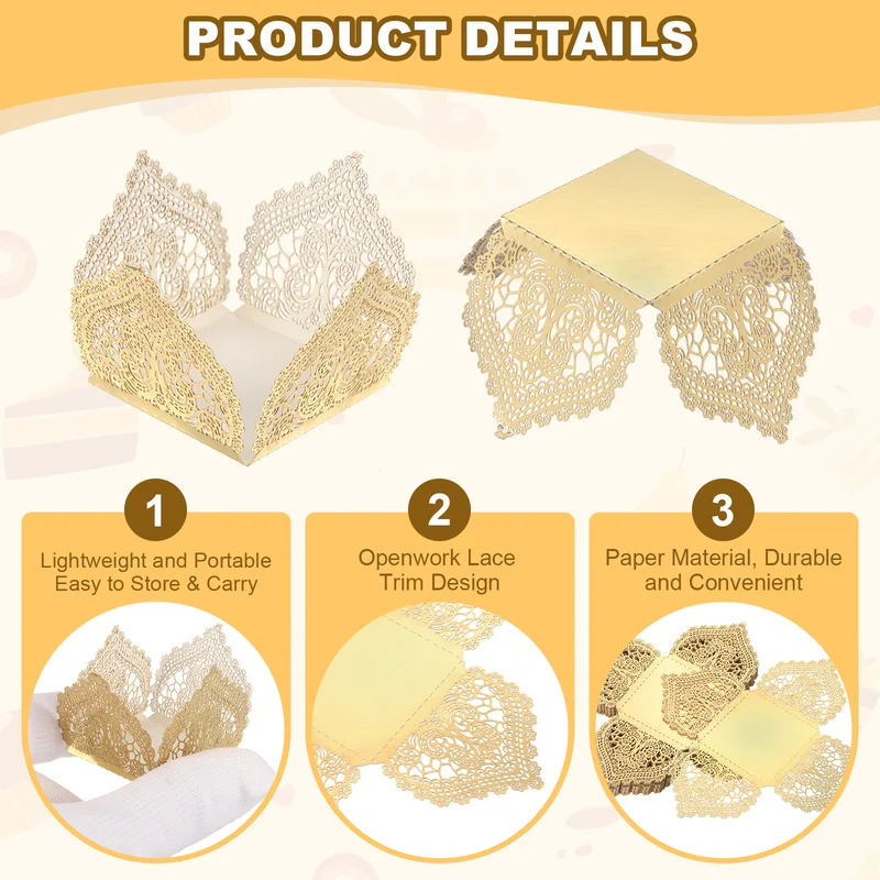 30PCS 4.1 Inch Truffle Wrappers for Wedding Birthday, Gold