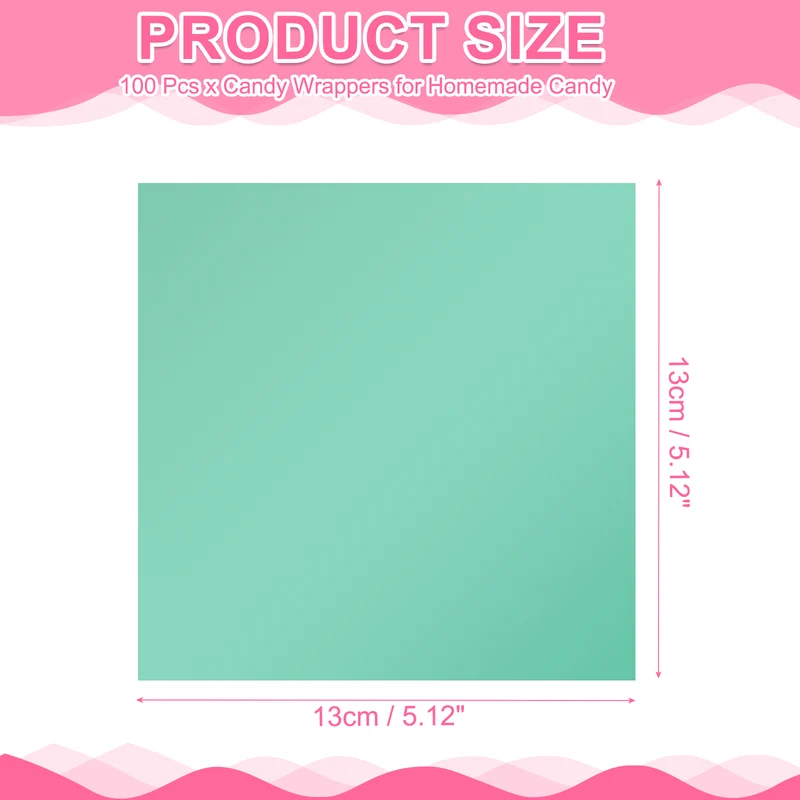 100Pcs Candy Wrappers 5 x 5 Inch Chocolate Wrap Paper for Lollipop Green)