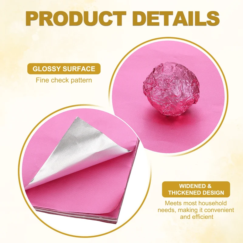 200 Pcs 4x4 Inch Foil Candy Wrappers Chocolate Wrapping Paper Light Pink