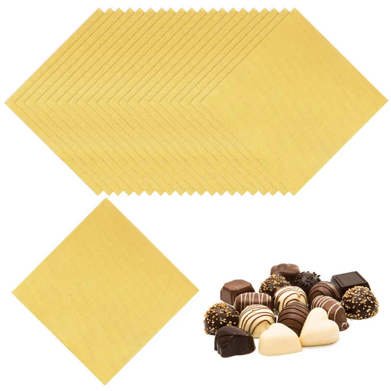 400 Pcs Candy Foil Wrappers, 3.1 x 3.1 Inch Chocolate Wrappers, Gold