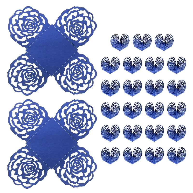 25PCS 4 Inch Truffle Wrappers for Wedding Birthday, Dark Blue