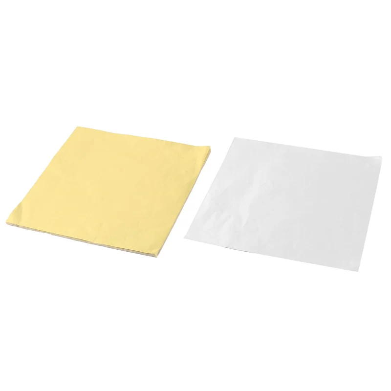 Aluminum Foil Square Candy Sweet Chocolate Confectionery Wrapping Paper Gold Tone 100pcs