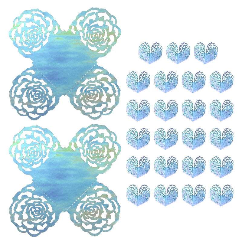 25PCS 4 Inch Truffle Wrappers for Wedding Birthday, Blue