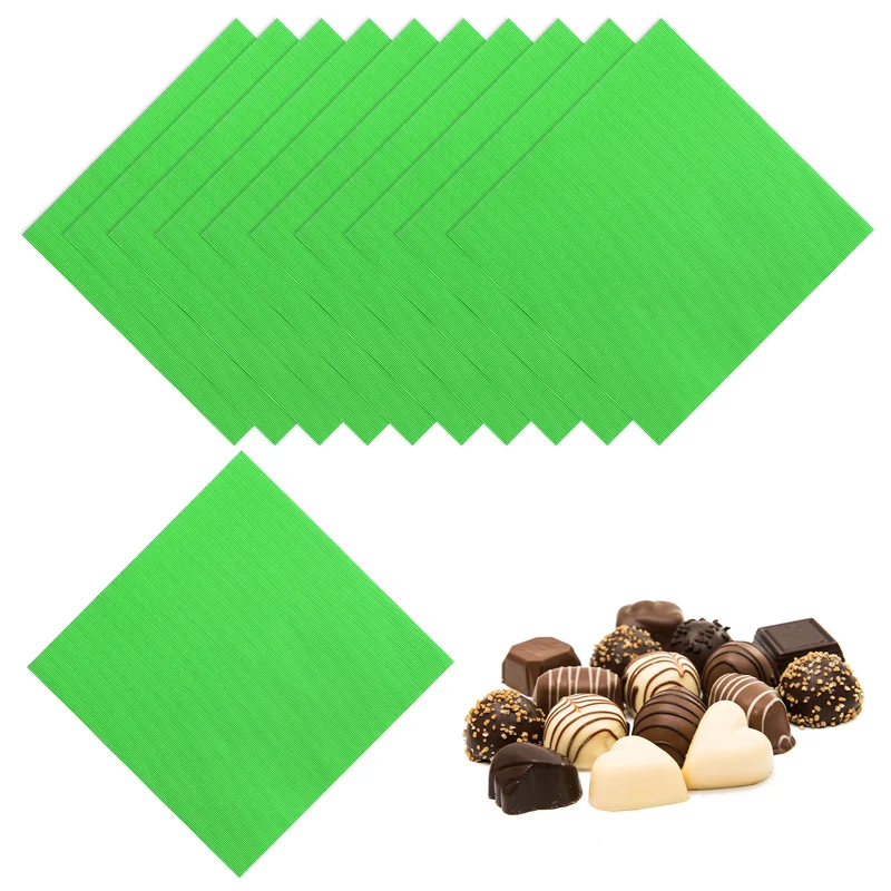 100 Pcs Candy Foil Wrappers, 4.7 x 4.7 Inch Chocolate Wrappers, Green