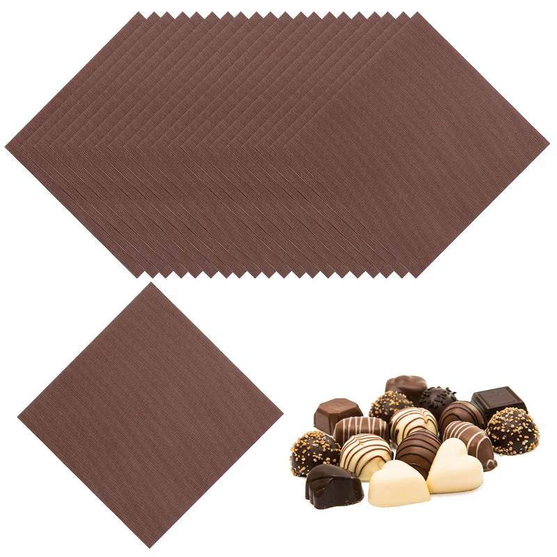 400 Pcs Candy Foil Wrappers, 3.1 x 3.1 Inch Chocolate Wrappers, Brown
