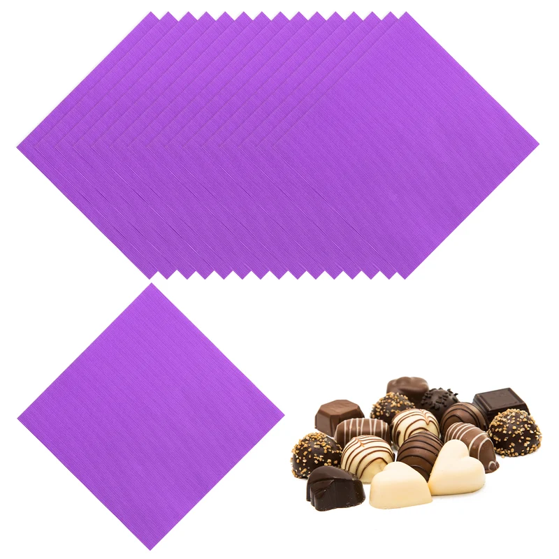 200 Pcs Candy Foil Wrappers, 3.1 x 3.1 Inch Chocolate Wrappers, Purple