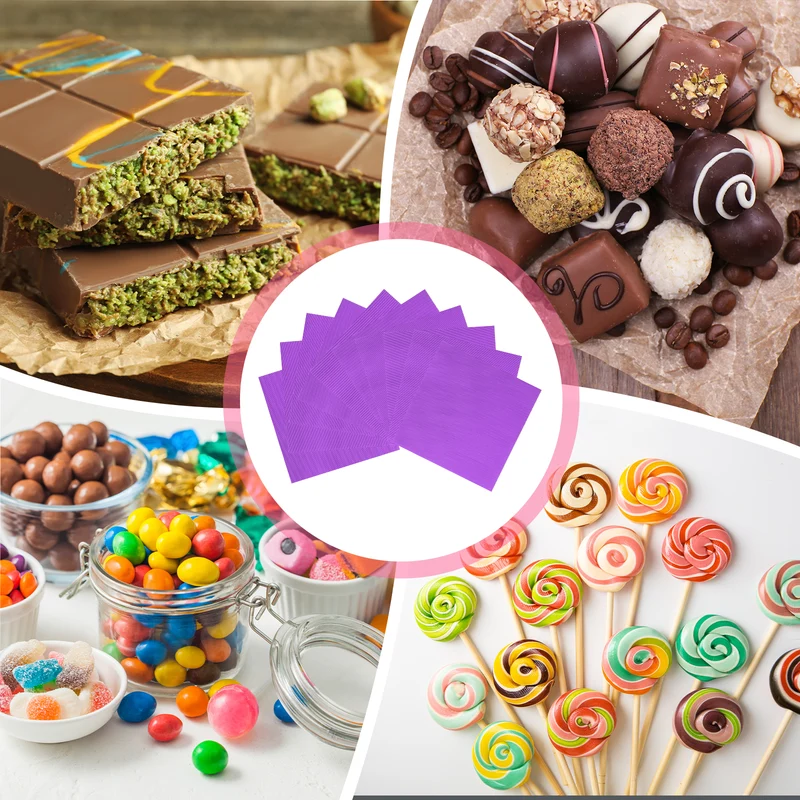 200 Pcs Candy Foil Wrappers, 3.1 x 3.1 Inch Chocolate Wrappers, Purple