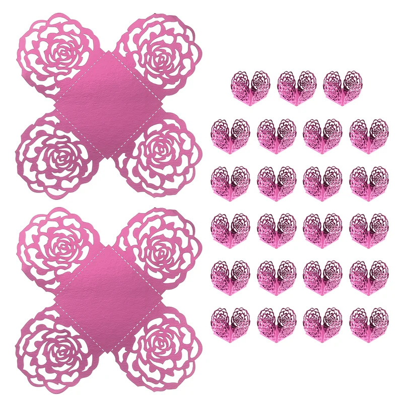25PCS 4 Inch Truffle Wrappers for Wedding Birthday, Pink