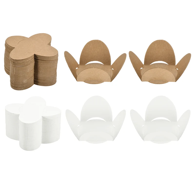 220Pcs Truffle Wrappers, Mini Cupcake Liners Chocolate Cups Liners, White/Brown