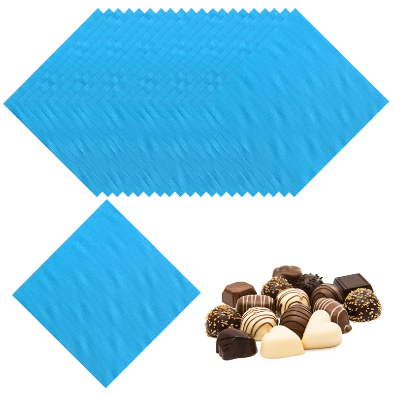 400 Pcs Candy Foil Wrappers, 3.1 x 3.1 Inch Chocolate Wrappers, Blue