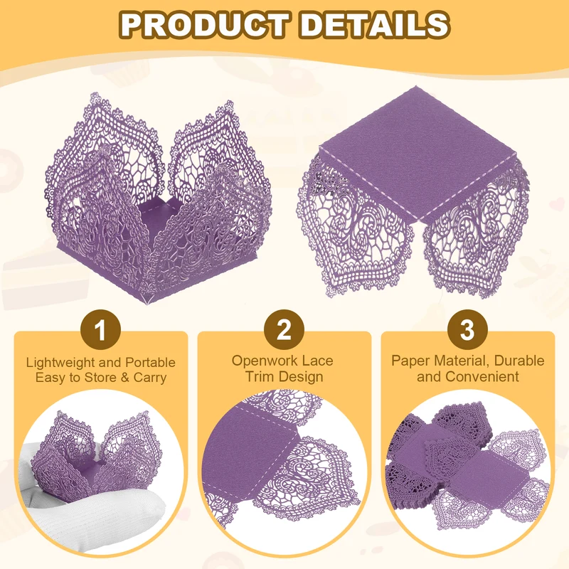 30PCS 4.1 Inch Truffle Wrappers for Wedding Birthday, Dark Purple