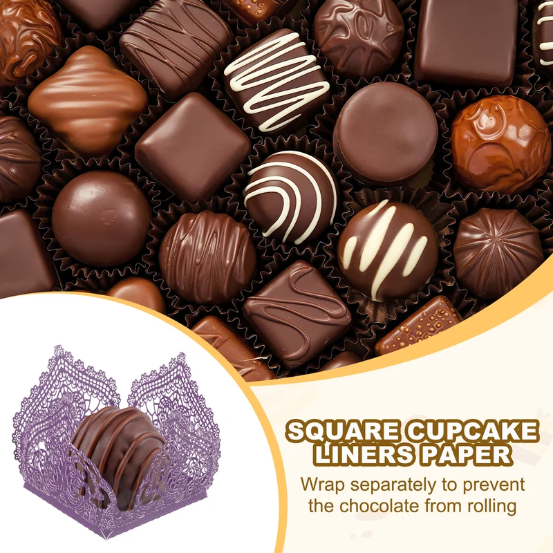 30PCS 4.1 Inch Truffle Wrappers for Wedding Birthday, Dark Purple