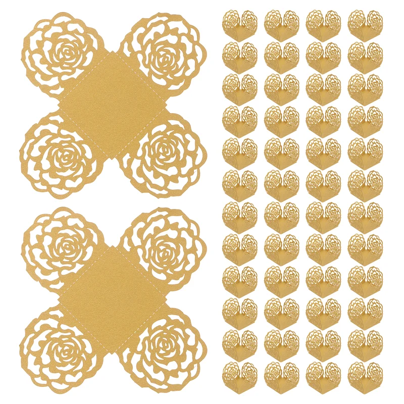 50PCS 4 Inch Truffle Wrappers for Wedding Birthday, Gold