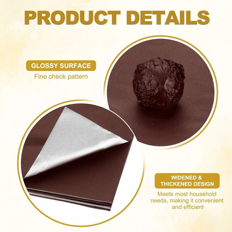 200 Pcs 4x4 Inch Foil Candy Wrappers Chocolate Wrapping Paper Light Coffee