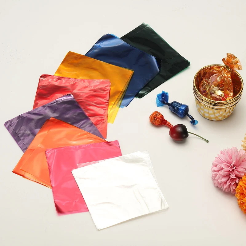 300 Pcs Candy Wrappers 5 x 5 Inch Chocolate Wrap Paper for Lollipop, Transparent