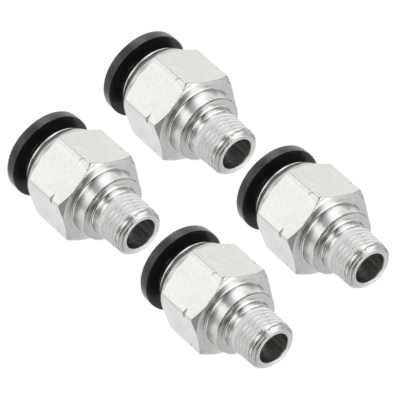 4 Pcs 3/8 Inch OD Tube to 1/8 Inch NPT Male Thread Push to Connect Air Fittings