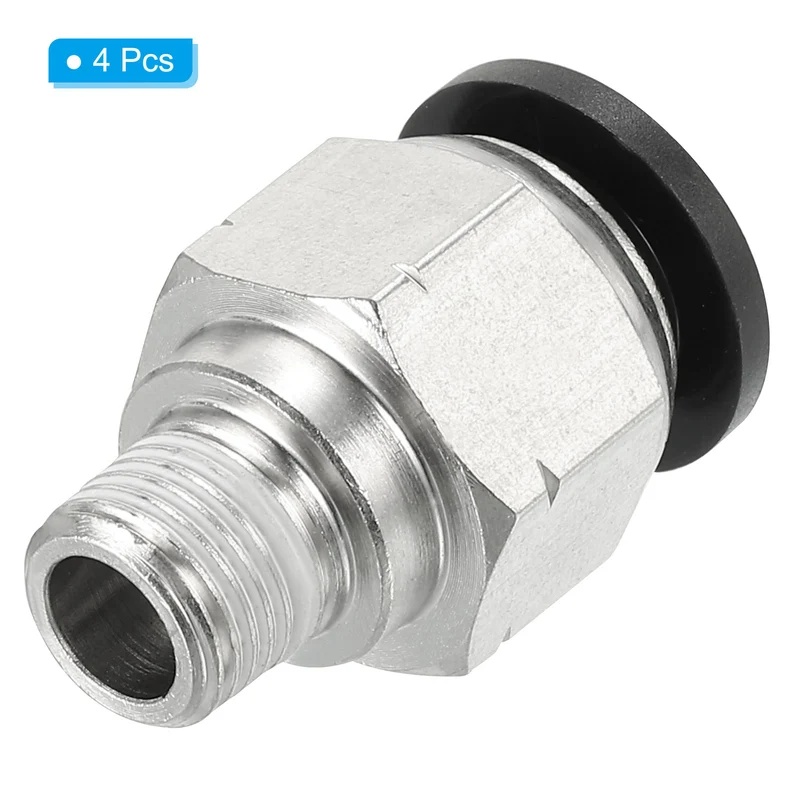4 Pcs 3/8 Inch OD Tube to 1/8 Inch NPT Male Thread Push to Connect Air Fittings