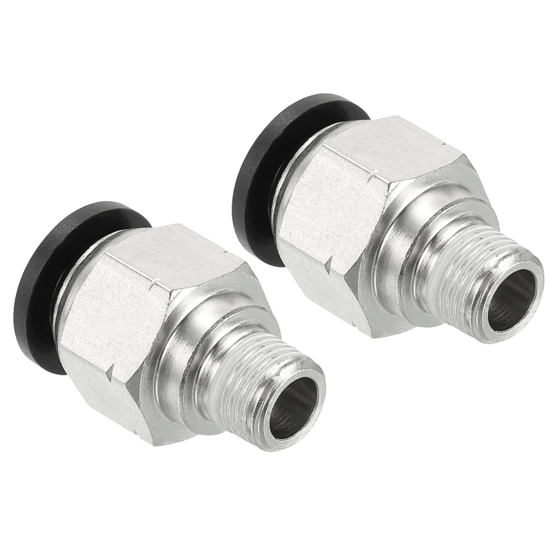 2 Pcs 3/8 Inch OD Tube to 1/8 Inch NPT Male Thread Push to Connect Air Fittings