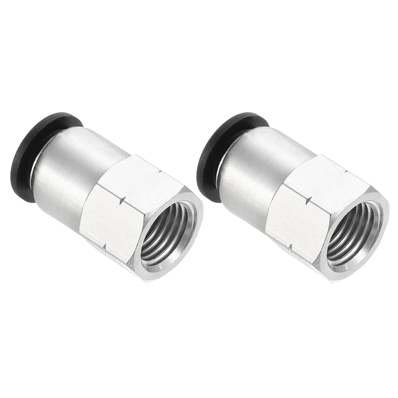 2 Pcs 10mm OD Tube to 1/4 Inch NPT Female Thread Push to Connect Fittings