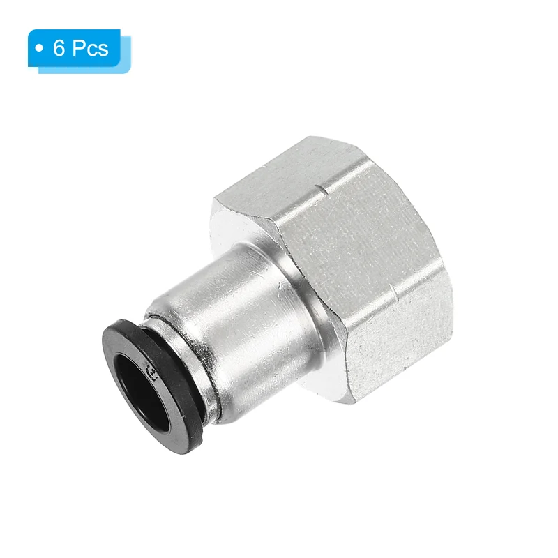 6 Pcs 8mm OD Tube to 3/8 Inch NPT Female Thread Push to Connect Fittings