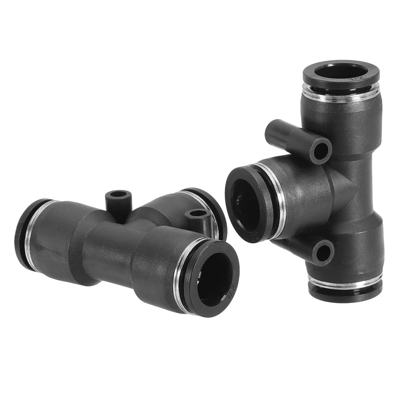 2Pcs 1/2 Inch OD Tee Plastic Push to Connect Fittings 3 Ways Tube Connect Fit