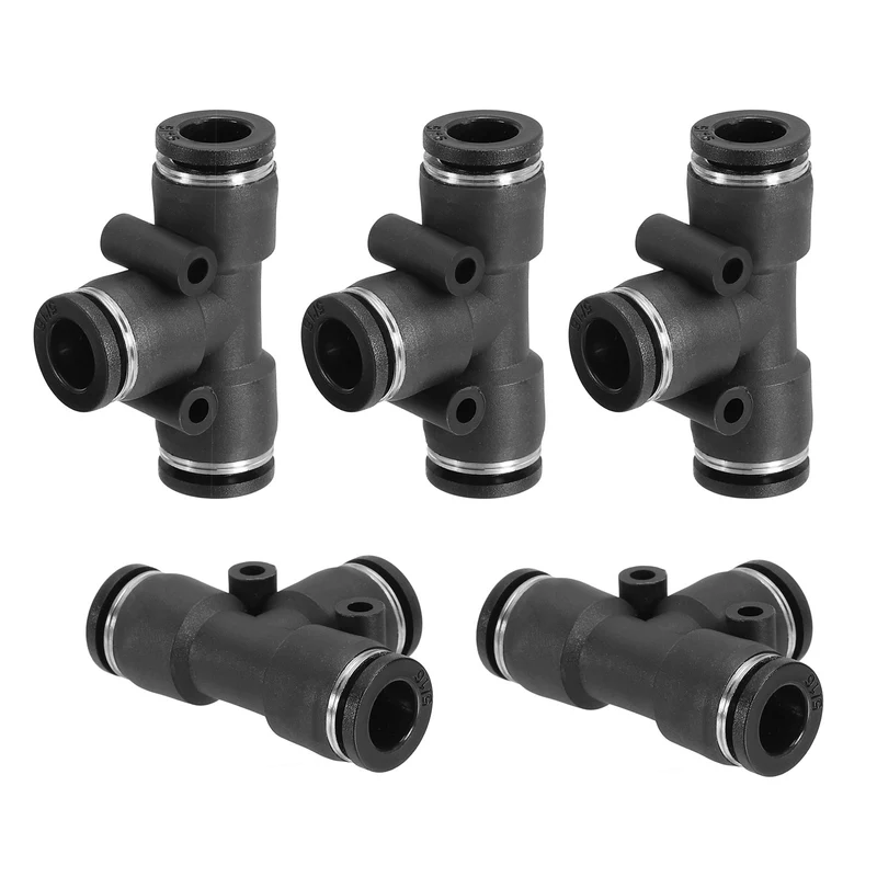 5Pcs 5/16 Inch OD Tee Plastic Push to Connect Fittings 3 Ways Tube Connect Fit