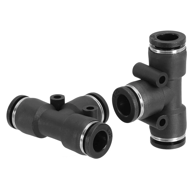 2Pcs 5/16 Inch OD Tee Plastic Push to Connect Fittings 3 Ways Tube Connect Fit
