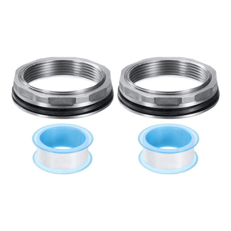 2Pcs Bulkhead Fitting 2" Female 304 Stainless Steel Water Tank Connector