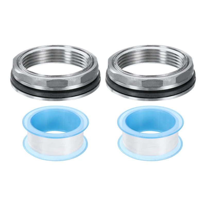 2Pcs Bulkhead Fitting 1-1/2" Female 304 Stainless Steel Water Tank Connector