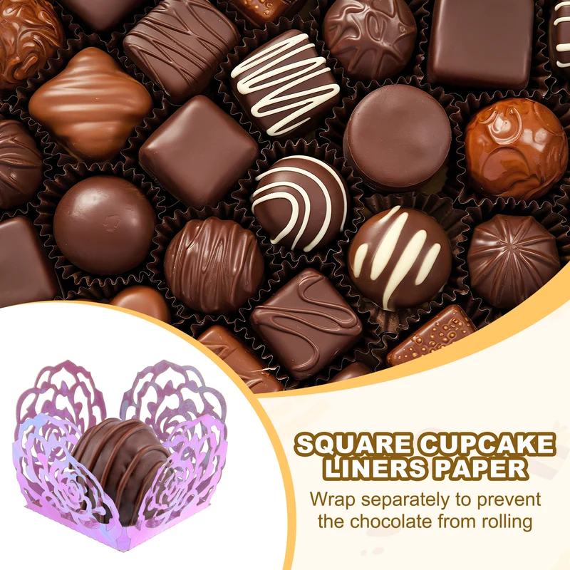 25PCS 4 Inch Truffle Wrappers for Wedding Birthday, Light Purple