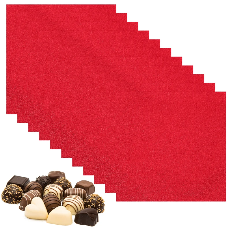 200 Pcs Candy Foil Wrappers, 7.87 x 7.87" Wrappers, Red/Green (Orange Peel)
