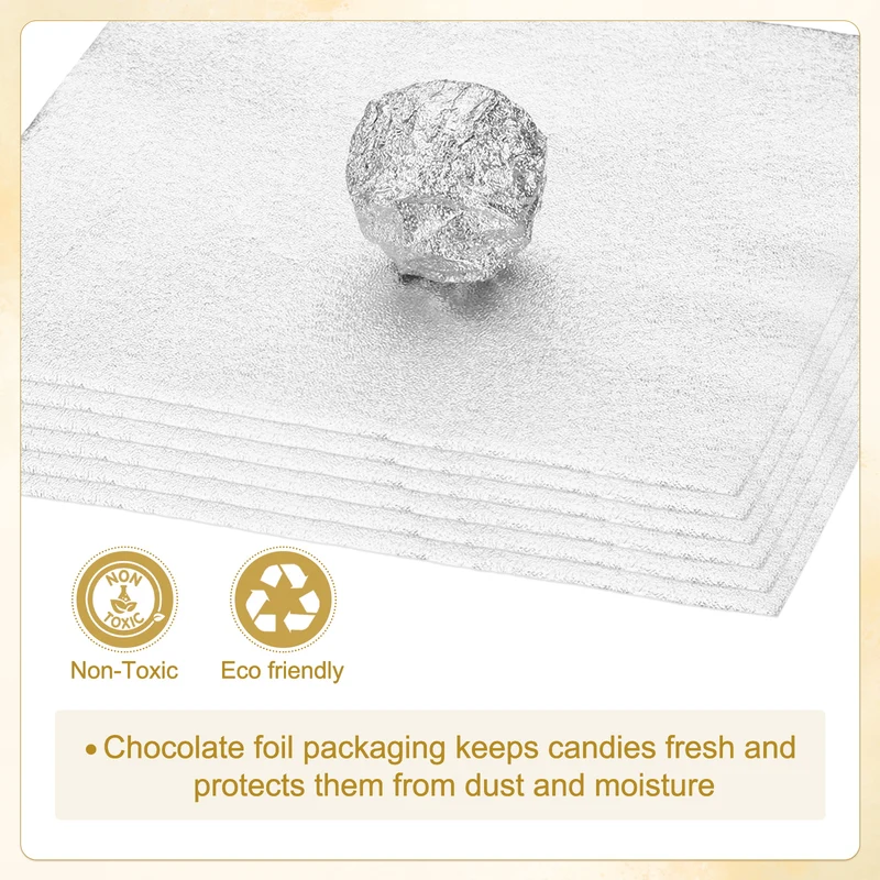 Foil Candy Wrappers 5x5 Inch, 100 Pcs Silver Orange Pattern Paper for Candy