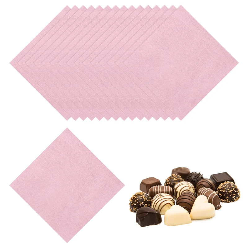 200 Pcs Candy Foil Wrappers, 7.87 x 7.87" Wrappers, Light Pink (Orange Peel)
