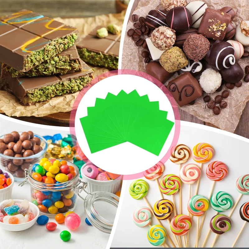 200 Pcs Candy Foil Wrappers, 7.87 x 7.87" Chocolate Wrappers, Green